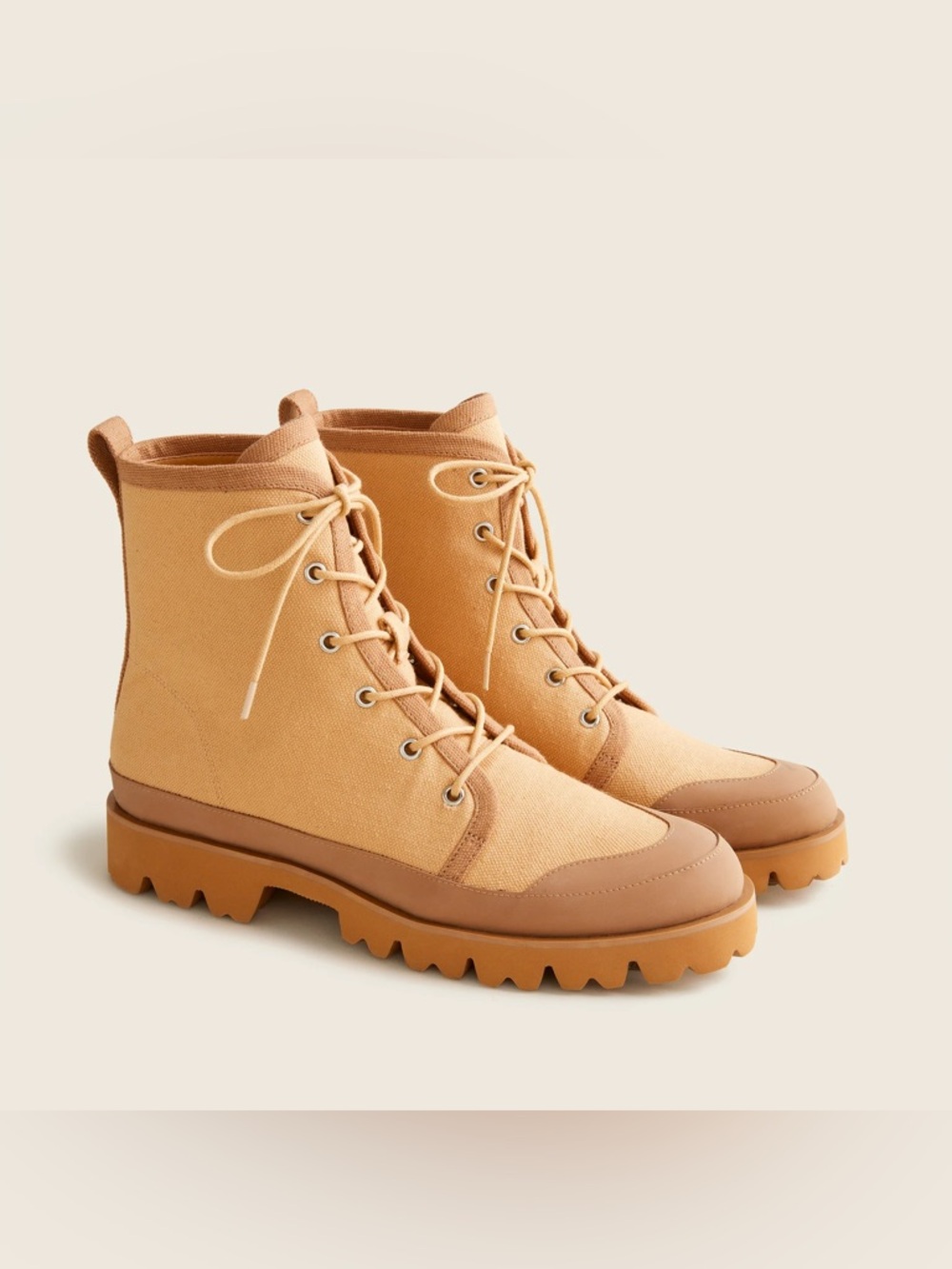 J. Crew Gwen Tan Lace-Up Boots. Size 9. Gently Used